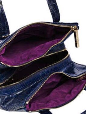 SATCHEL, JACK FRENCH LONDON, "CONDUIT" CALF LEATHER, GREEN CROC  PRINT, TOP CLOS